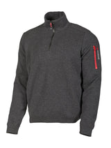 HADAR HALF ZIP WINDBREAKER, 100% EXTRA FINE MERINOULL — GRAPHITE MARL