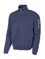HADAR HALF ZIP WINDBREAKER, 100% MERINO WOOL EXTRAFINE — STEELBLUE