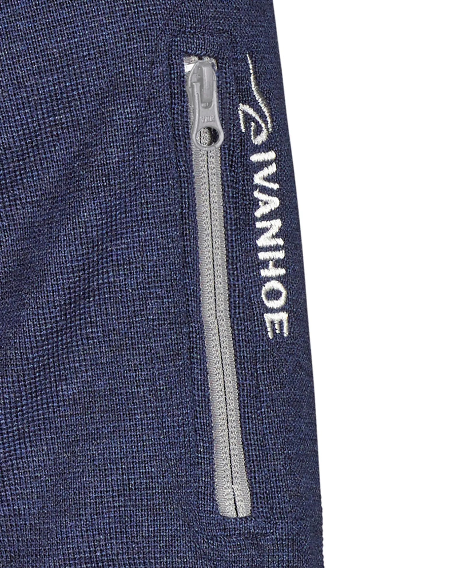 HADAR HALF ZIP WINDBREAKER, 100% EXTRA FINE MERINOULL — STEELBLUE - Ivanhoe of Sweden