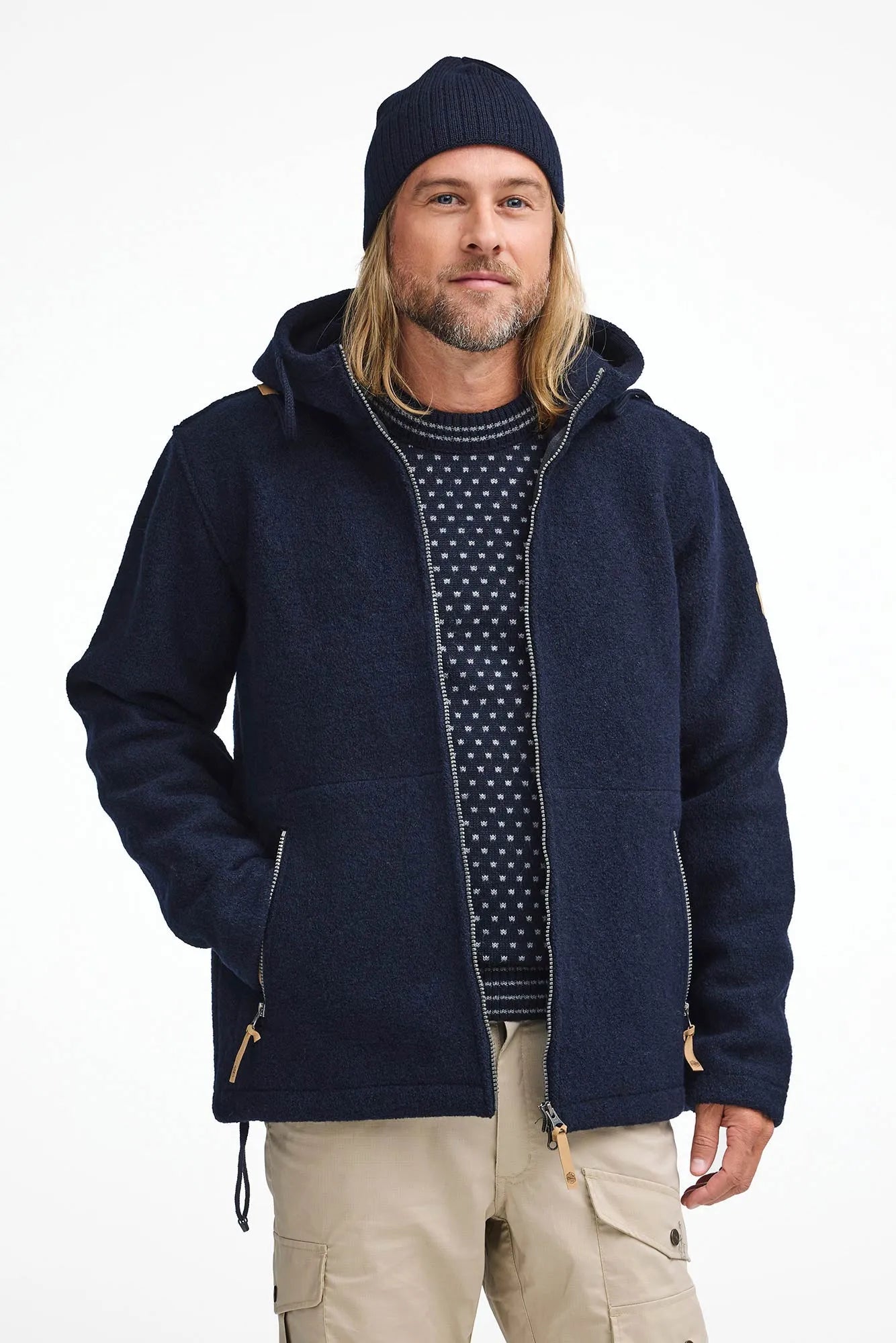 GY STRETEN JACKET, 100% FILTAD ULL — NAVY - Ivanhoe of Sweden