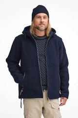 GY STRETEN JACKET, 100% WOLLE  — NAVY