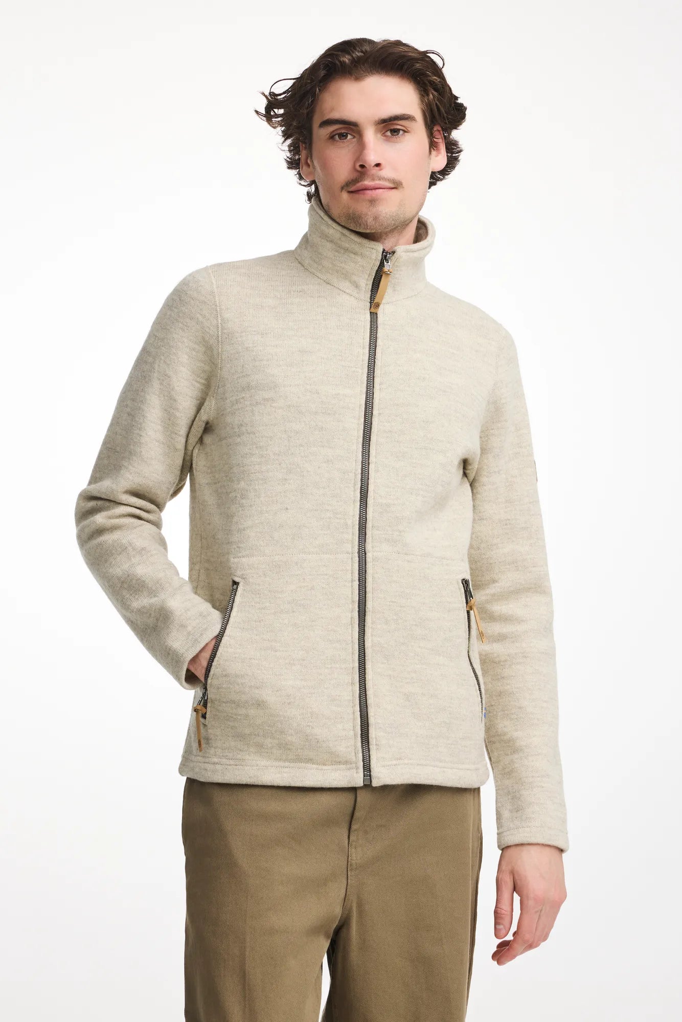 NLS SAP FULL ZIP, 100% OFÄRGAD ULL — BIRCH - Ivanhoe of Sweden