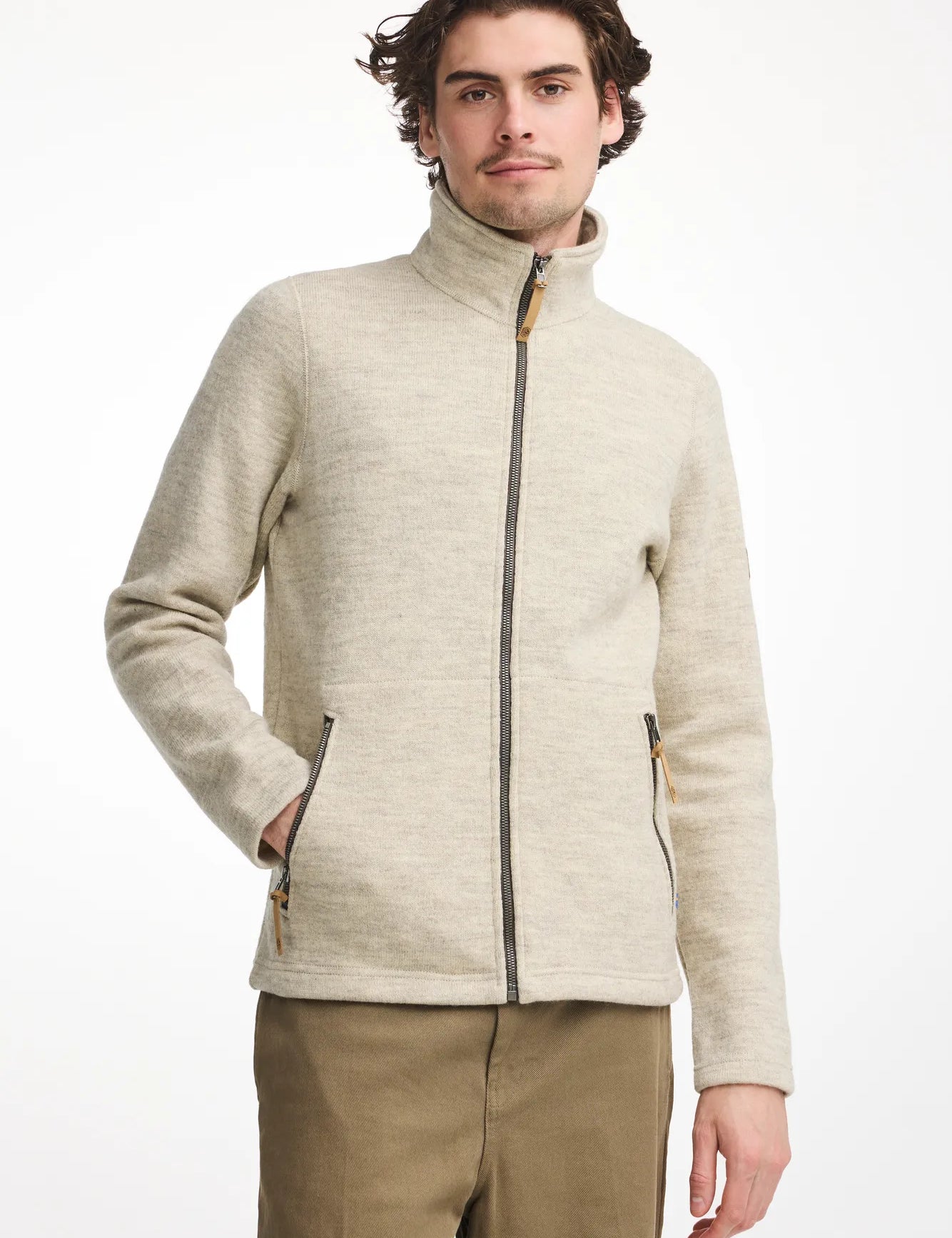 NLS SAP FULL ZIP, 100% OFÄRGAD ULL — BIRCH - Ivanhoe of Sweden