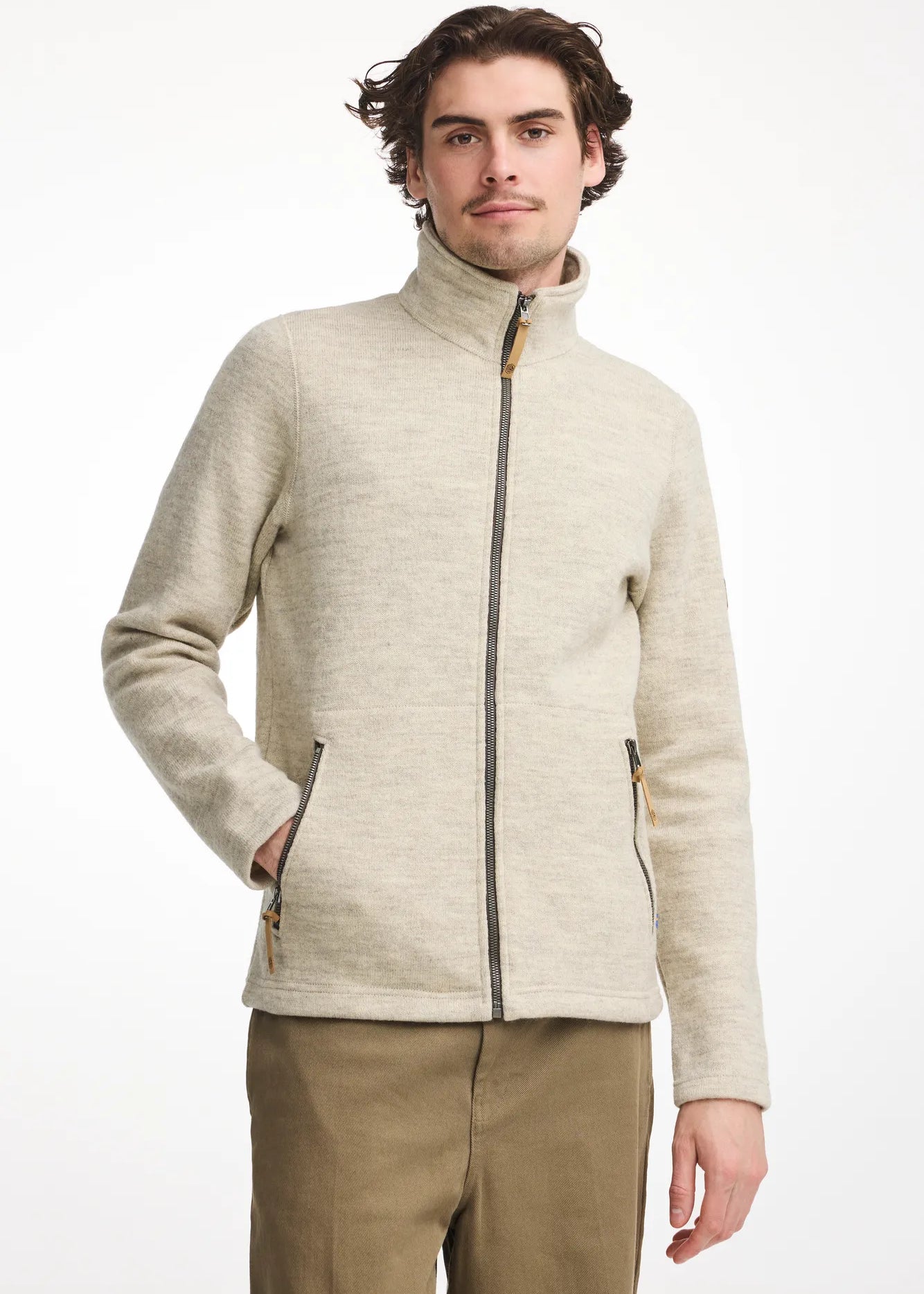 NLS SAP FULL ZIP, 100% OFÄRGAD ULL — BIRCH - Ivanhoe of Sweden