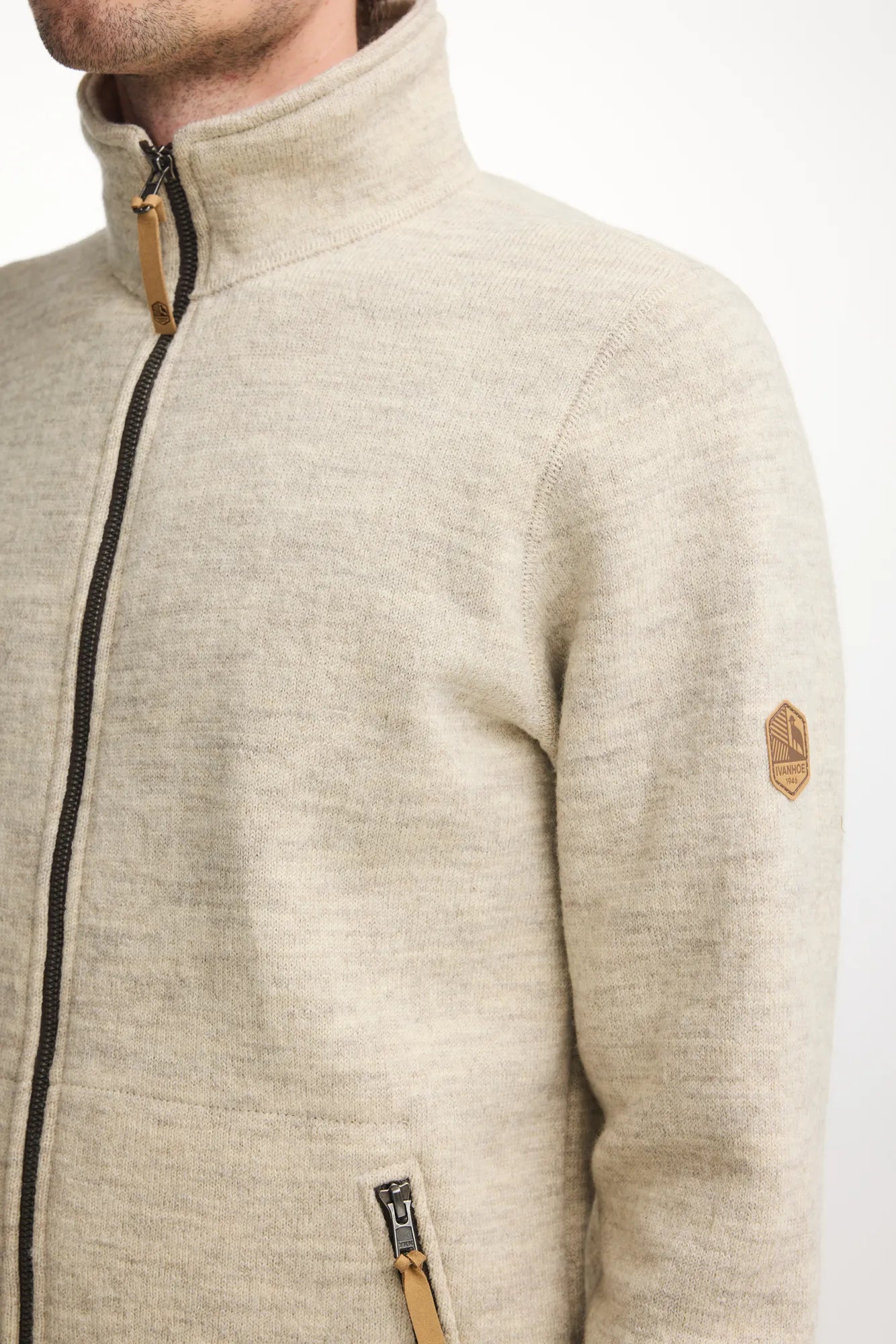 NLS SAP FULL ZIP, 100% OFÄRGAD ULL — BIRCH - Ivanhoe of Sweden