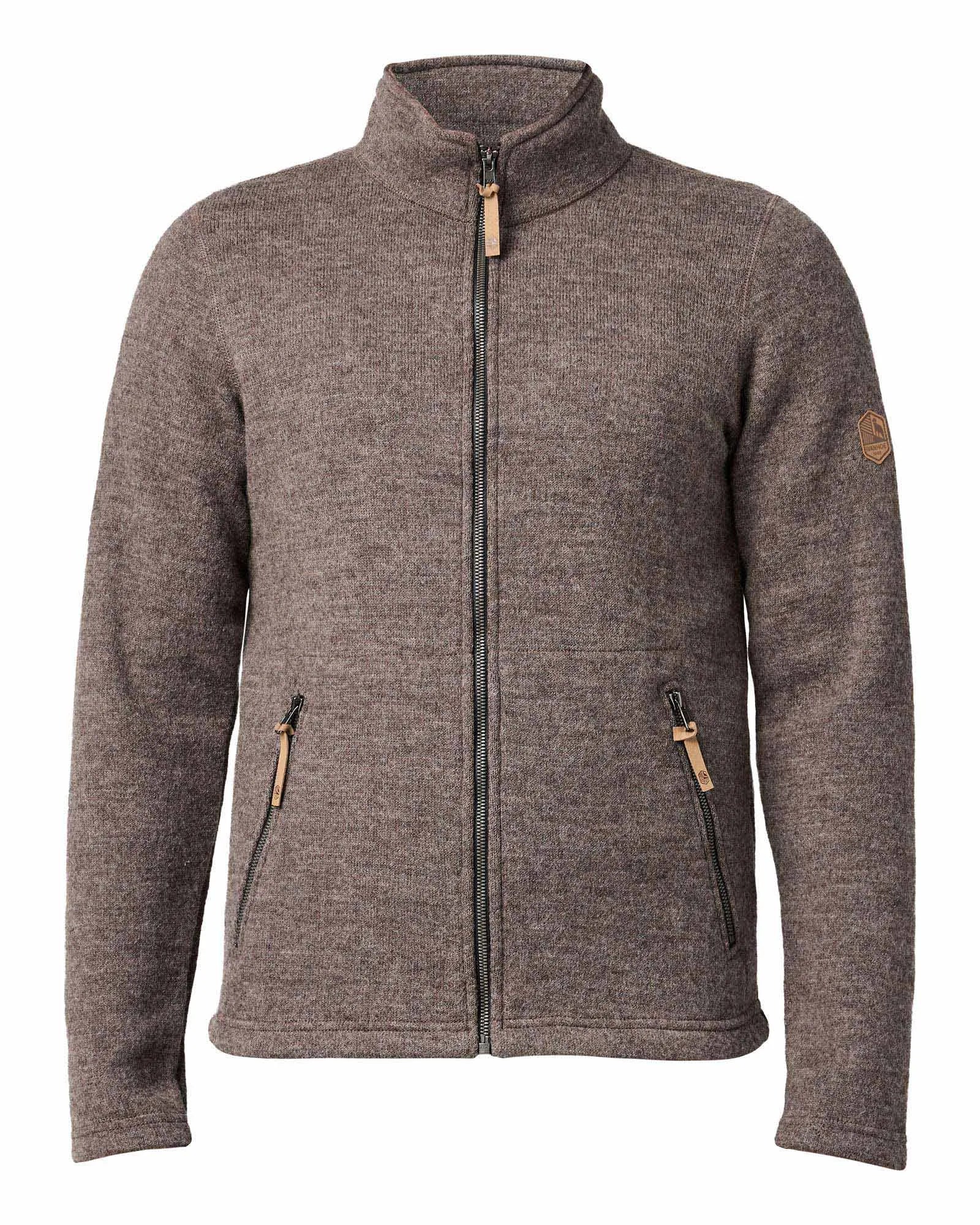 NLS SAP FULL ZIP, 100% OFÄRGAD ULL — NUTMEG - Ivanhoe of Sweden