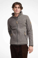 NLS SAP FULL ZIP, 100% UNDYED WOOL   — NUTMEG