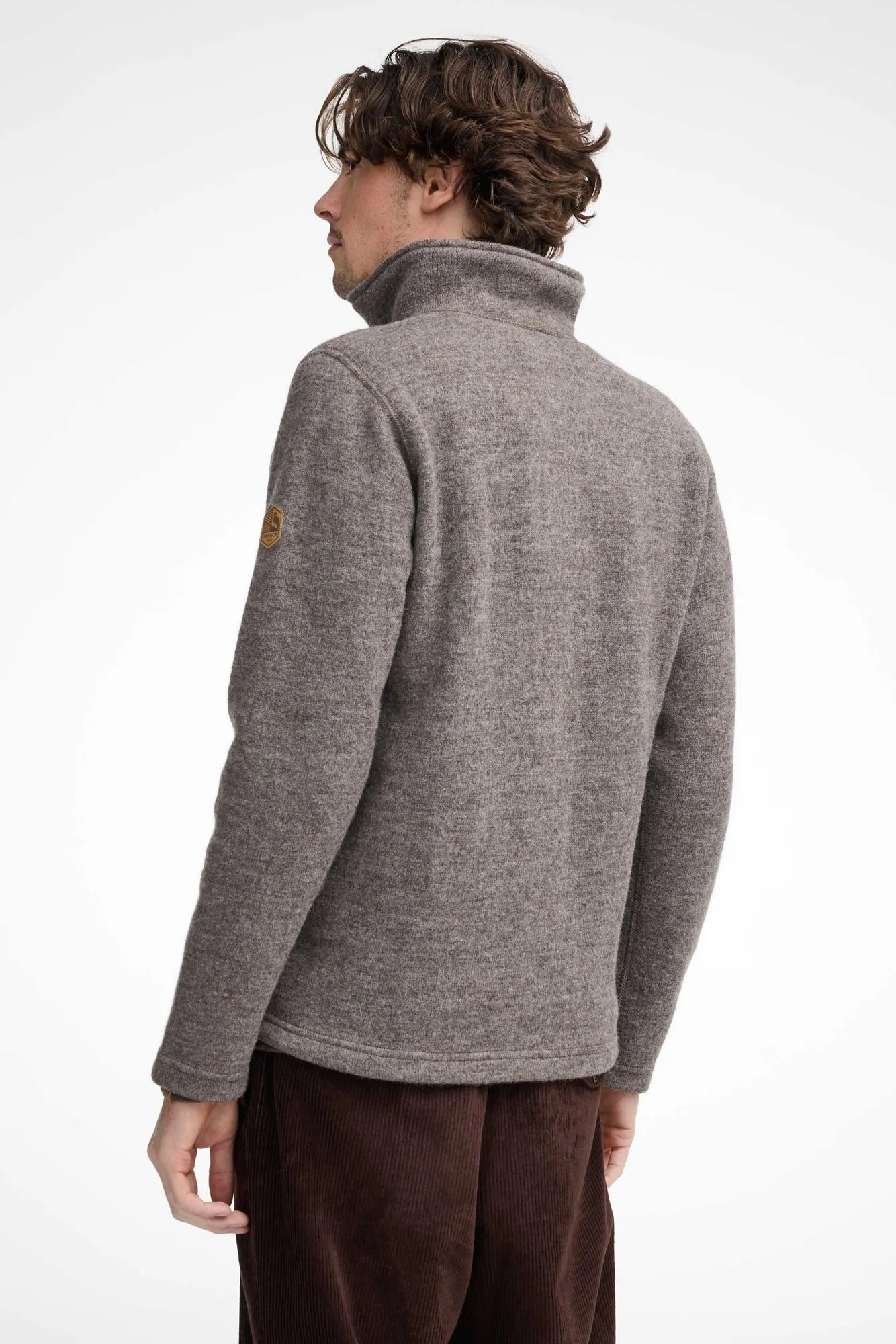 NLS SAP FULL ZIP, 100% OFÄRGAD ULL — NUTMEG - Ivanhoe of Sweden