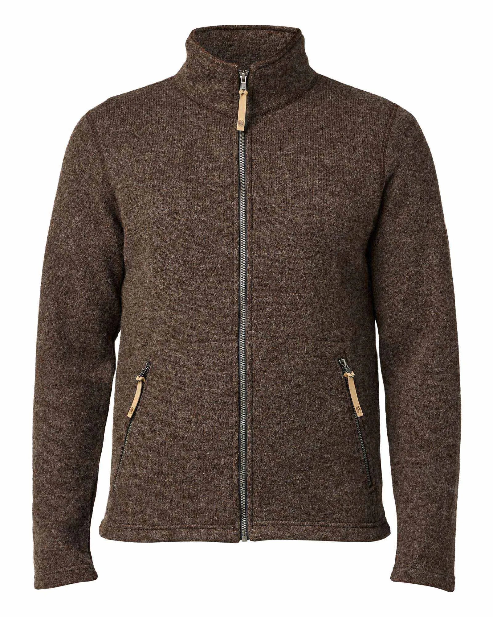 NLS SAP FULL ZIP, 100% OFÄRGAD ULL — CHOCOLATE - Ivanhoe of Sweden