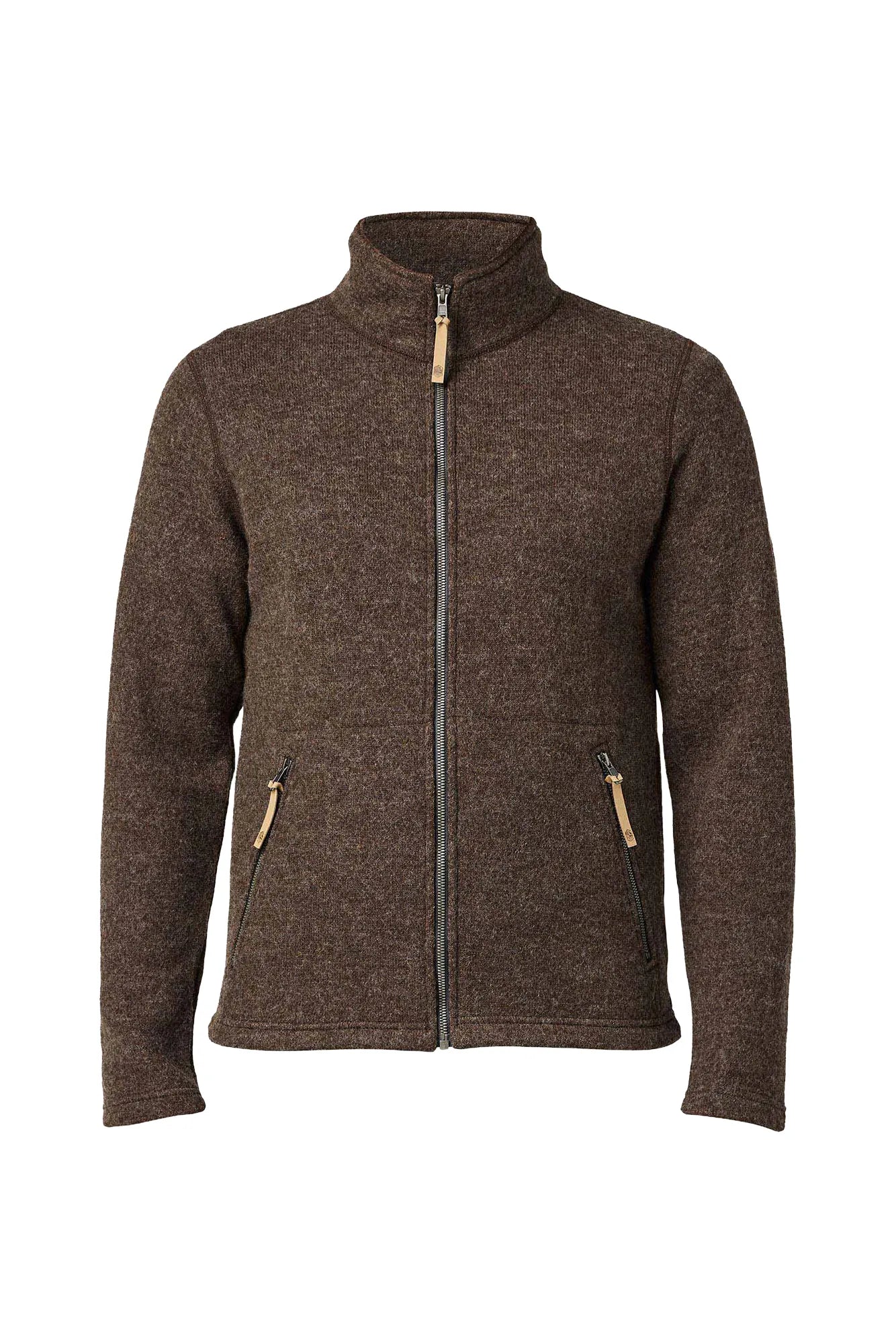NLS SAP FULL ZIP, 100% OFÄRGAD ULL — CHOCOLATE - Ivanhoe of Sweden