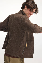 NLS SAP FULL ZIP, 100% OFÄRGAD ULL — CHOCOLATE - Ivanhoe of Sweden