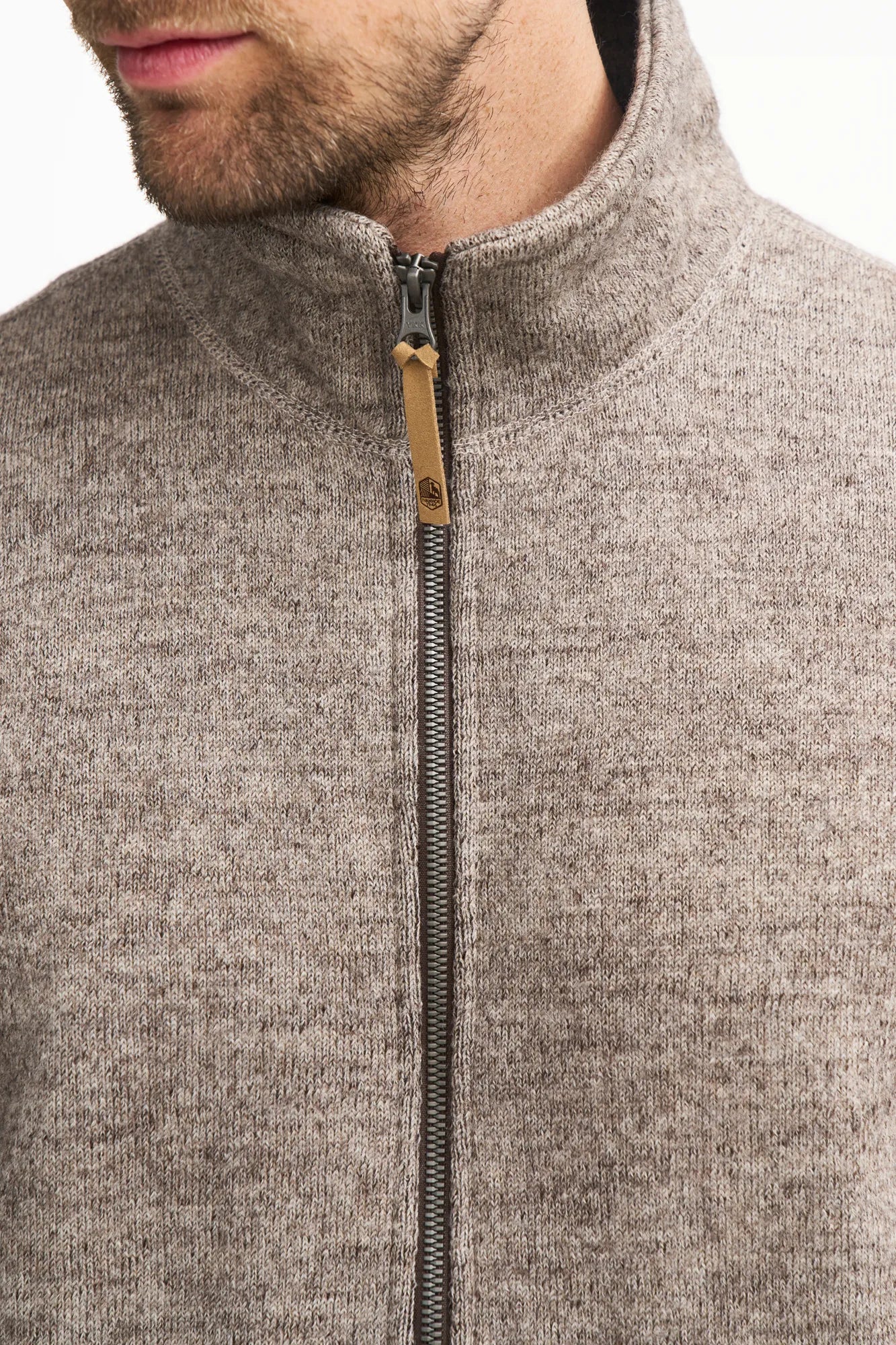 NLS SAP FULL ZIP, 100% OFÄRGAD ULL — LATTE - Ivanhoe of Sweden