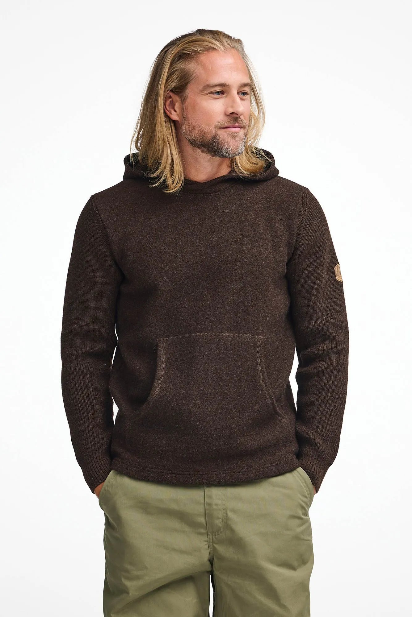NLS PENTLAND HOOD, 100% OFÄRGAD ULL — COFFEE BEAN - Ivanhoe of Sweden
