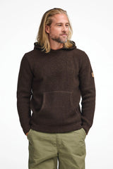 NLS PENTLAND HOOD, 100% OFÄRGAD ULL  — COFFEE BEAN