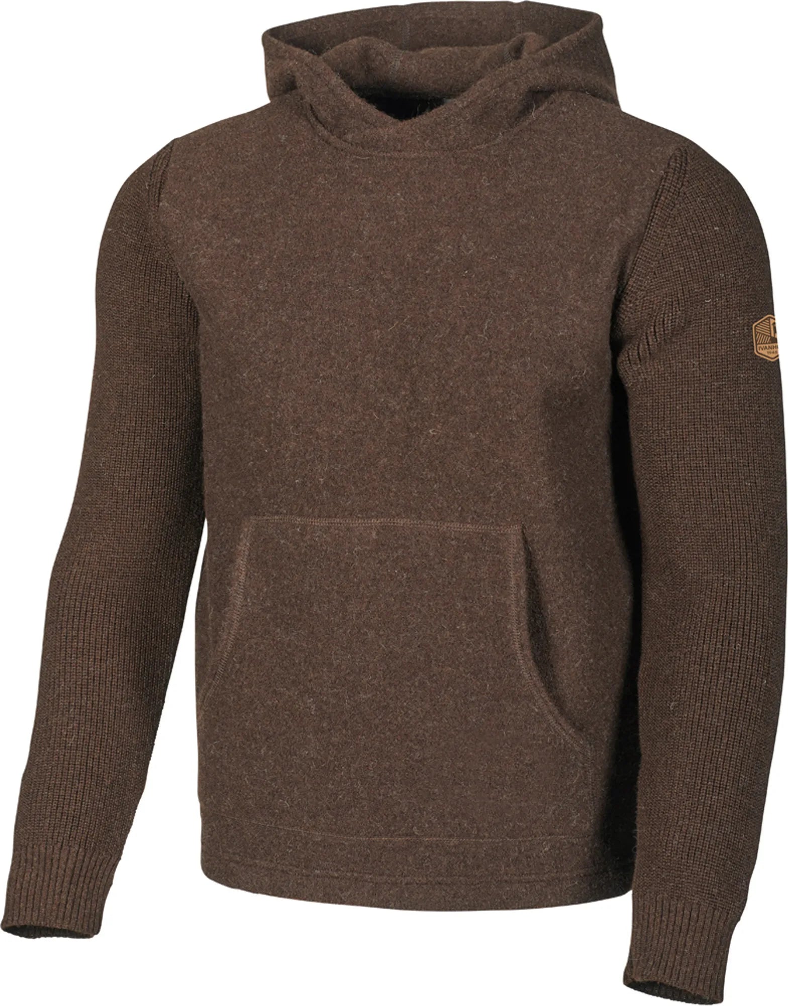 NLS PENTLAND HOOD, 100% OFÄRGAD ULL — COFFEE BEAN - Ivanhoe of Sweden