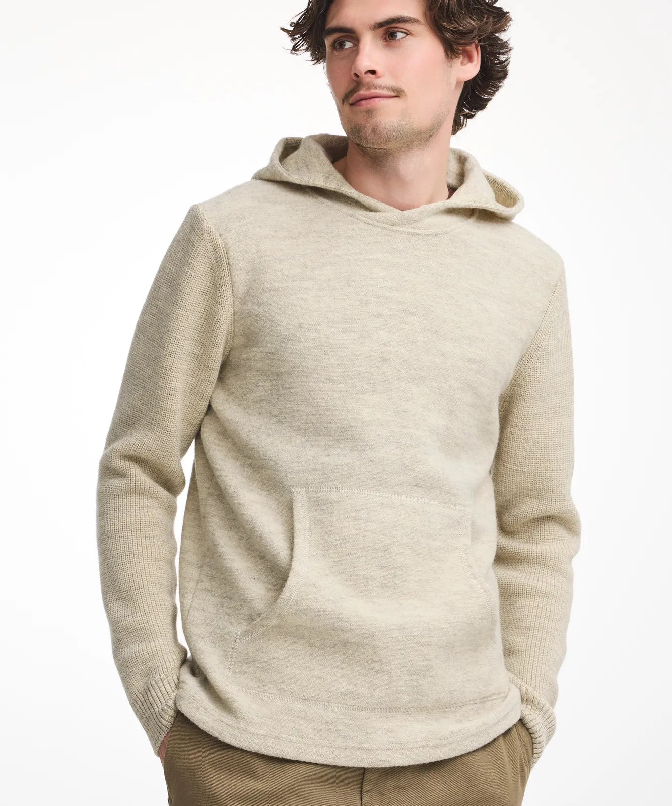 NLS PENTLAND HOOD, 100% OFÄRGAD ULL — BIRCH - Ivanhoe of Sweden