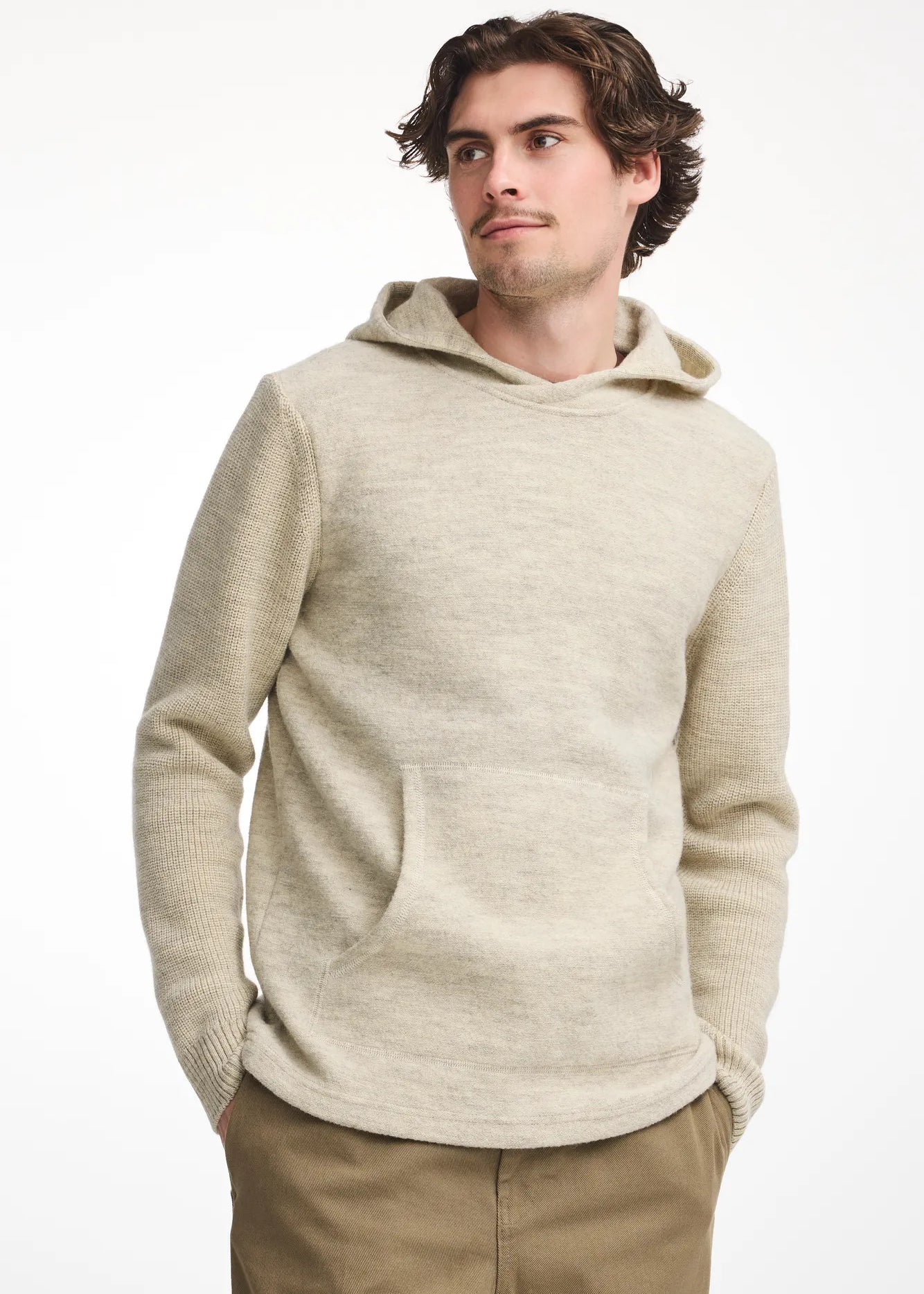 NLS PENTLAND HOOD, 100% OFÄRGAD ULL — BIRCH - Ivanhoe of Sweden