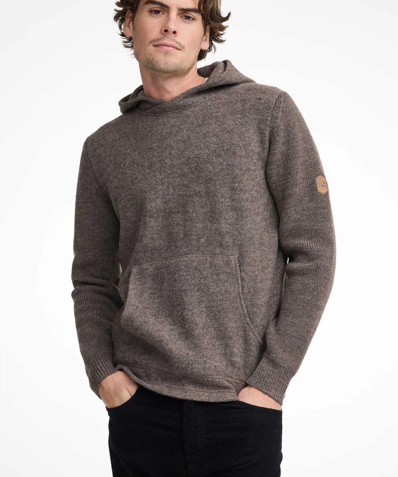 NLS PENTLAND HOOD, 100% OFÄRGAD ULL — COFFEE BEAN - Ivanhoe of Sweden
