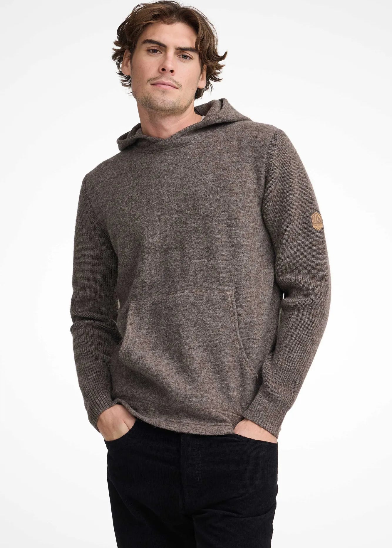 NLS PENTLAND HOOD, 100% OFÄRGAD ULL — COFFEE BEAN - Ivanhoe of Sweden