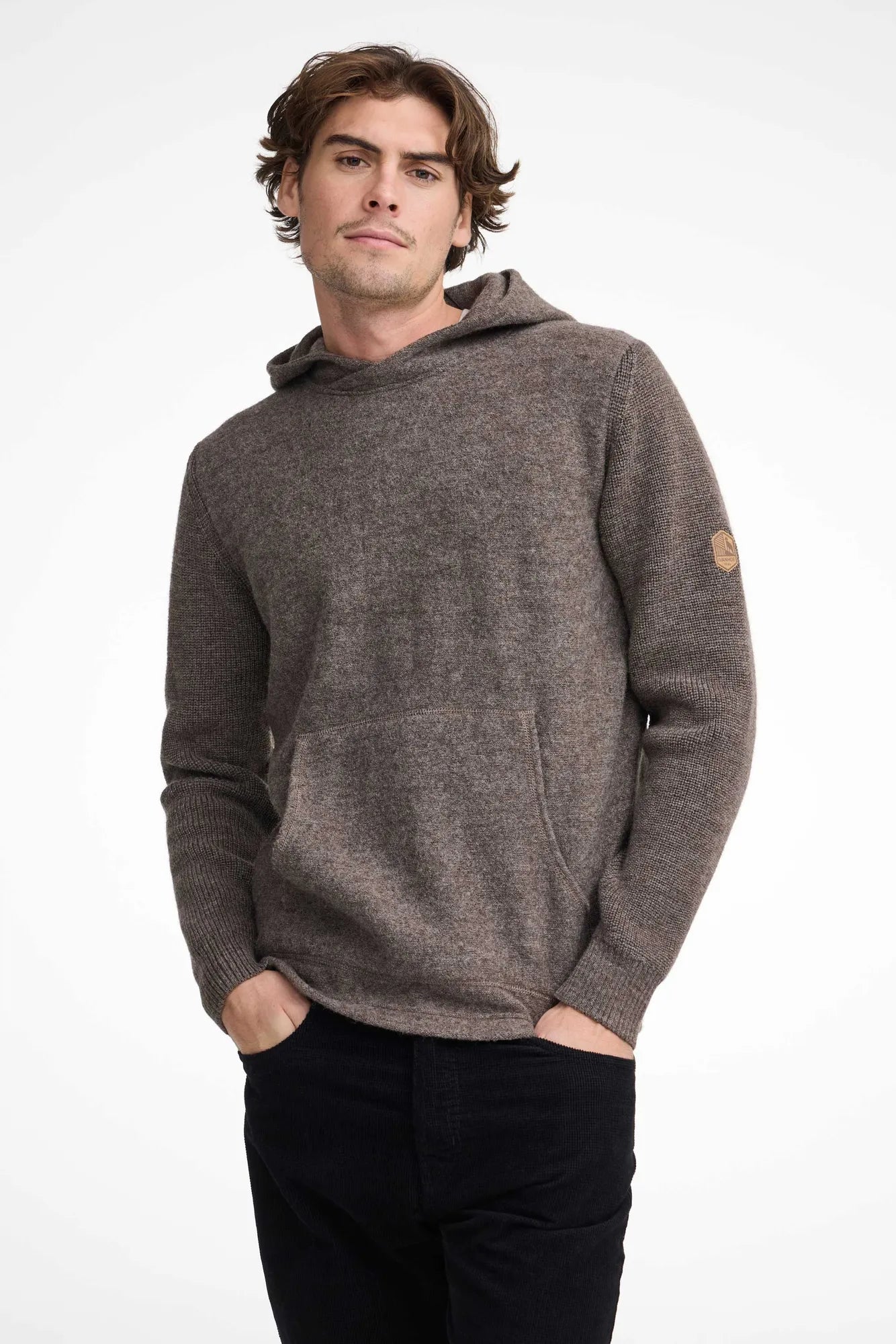 NLS PENTLAND HOOD, 100% OFÄRGAD ULL — COFFEE BEAN - Ivanhoe of Sweden