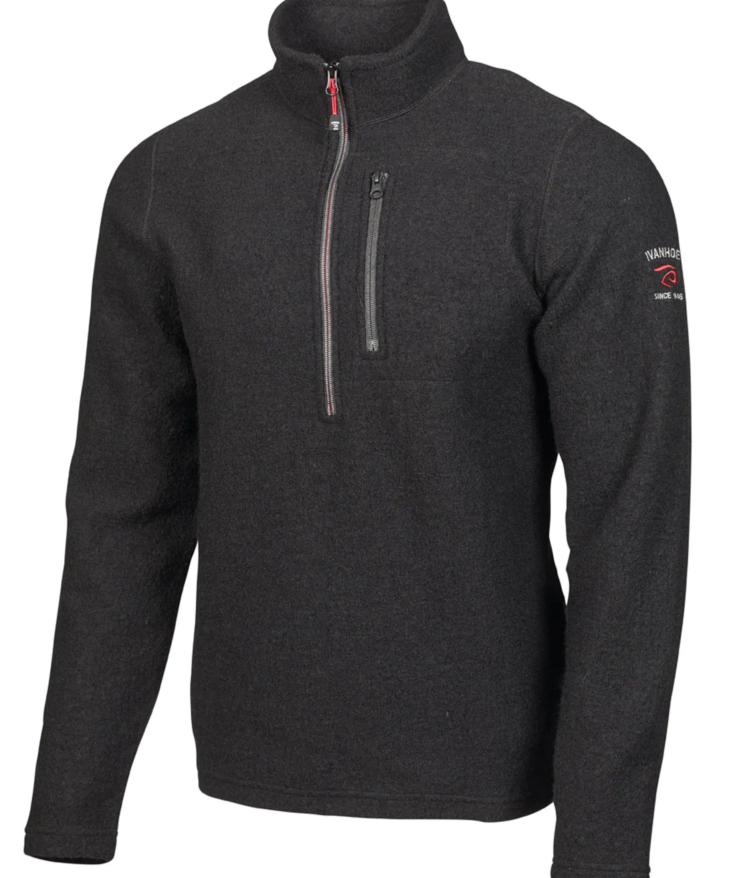 TRILLE HALF ZIP, 98% ULL — BLACK - Ivanhoe of Sweden