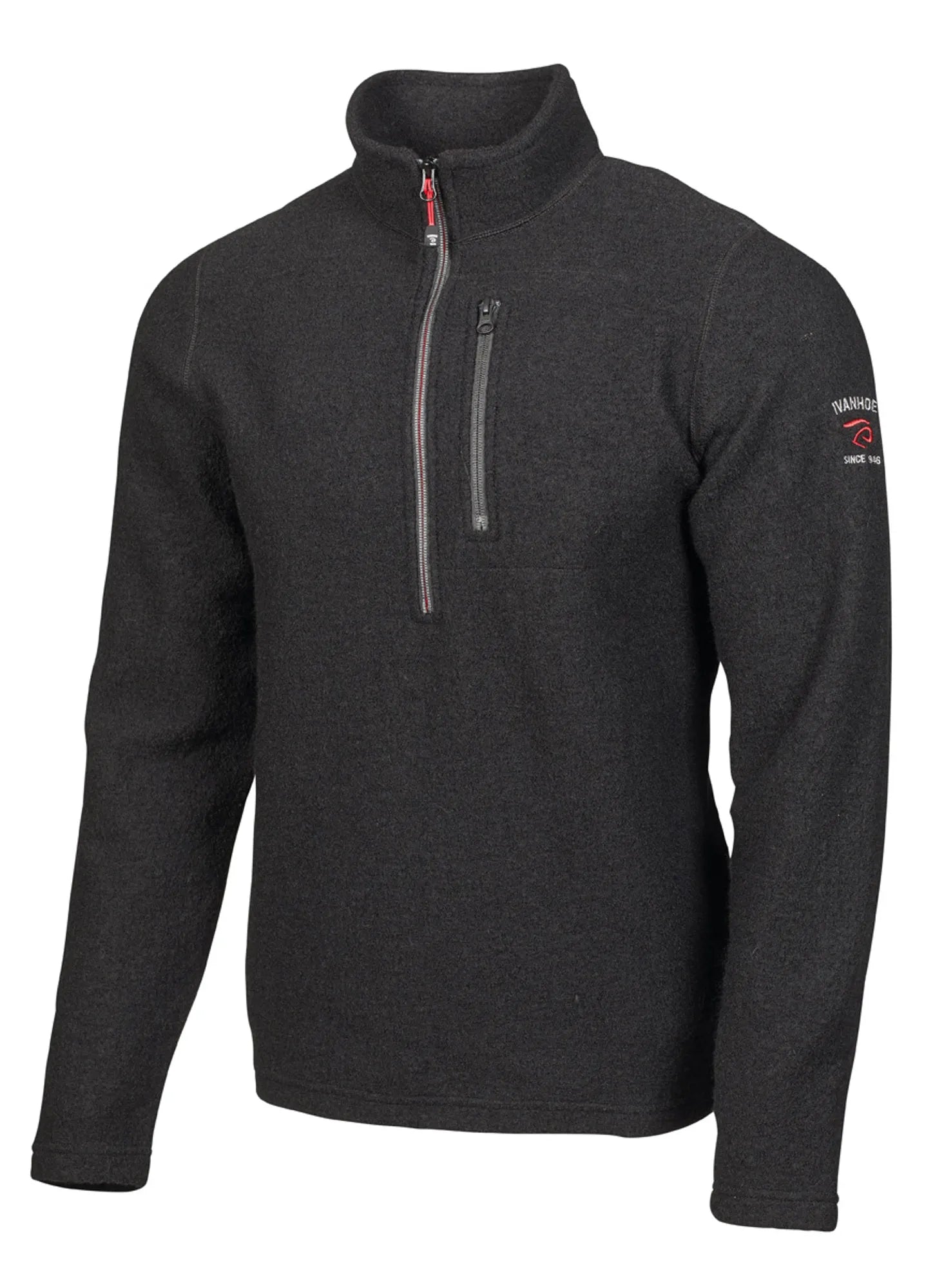 TRILLE HALF ZIP, 98% ULL — BLACK - Ivanhoe of Sweden