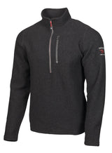 TRILLE HALF ZIP, 98% WOOL — BLACK