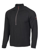 JOJJE HALF ZIP, 100% EXTRA FINE MERINOULL — BLACK