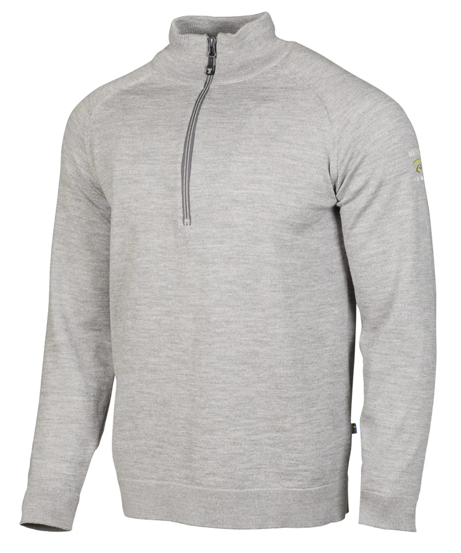 JOJJE HALF ZIP, 100% EXTRA FINE MERINOULL — GREY MARL - Ivanhoe of Sweden