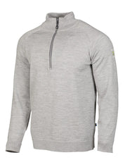 JOJJE HALF ZIP, 100% EXTRA FINE MERINOULL — GREY MARL - Ivanhoe of Sweden