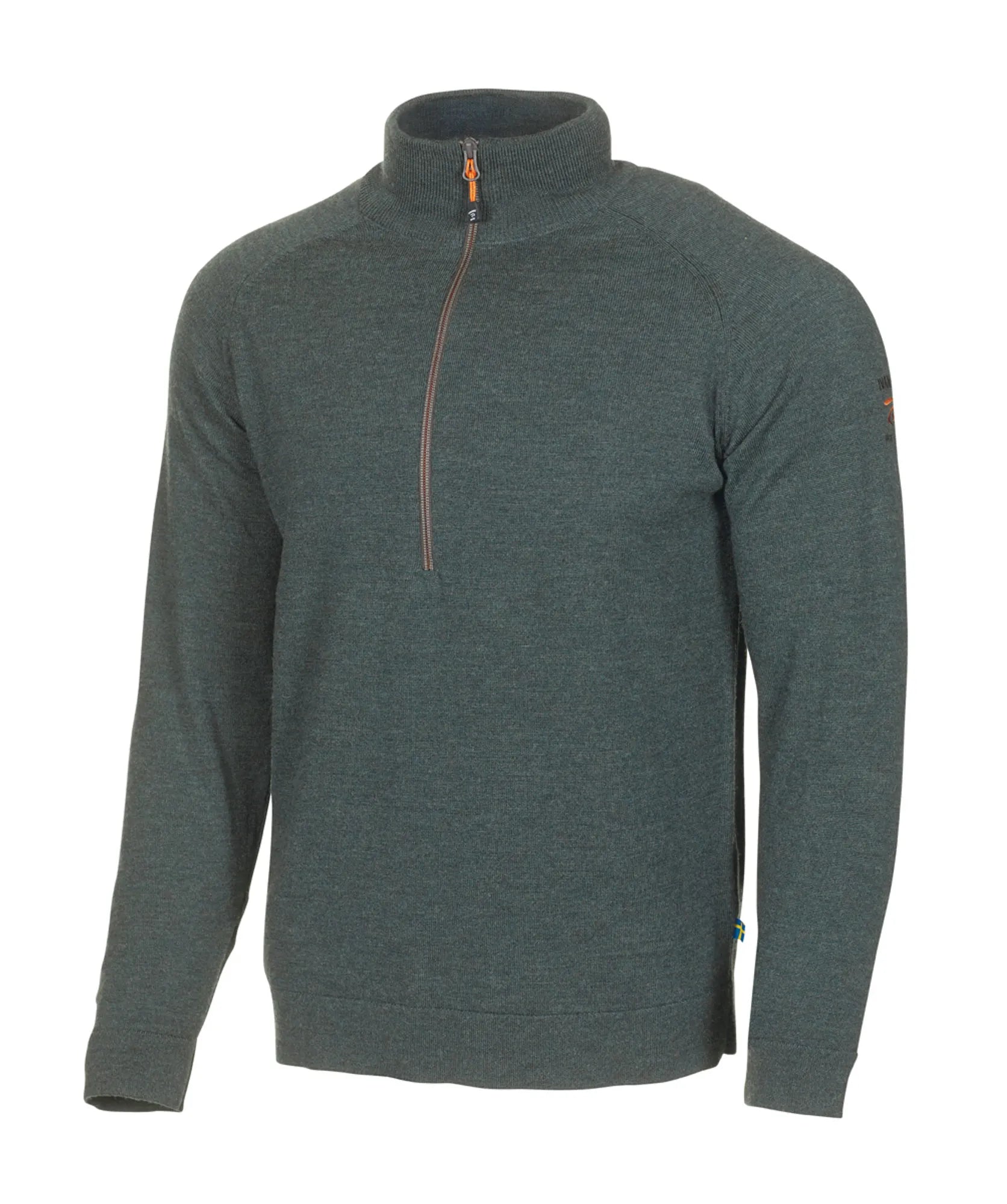 JOJJE HALF ZIP, 100% EXTRA FINE MERINOULL — RIFLE GREEN - Ivanhoe of Sweden