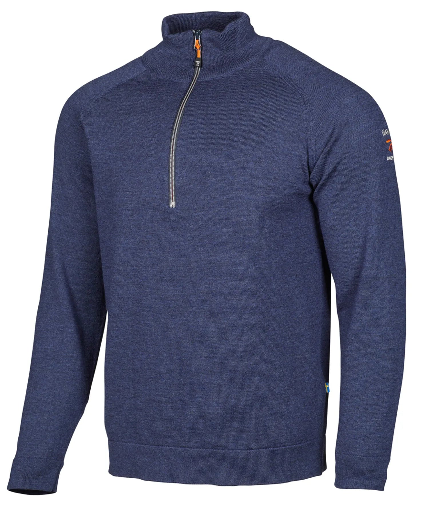 JOJJE HALF ZIP, 100% EXTRA FINE MERINOULL — STEELBLUE - Ivanhoe of Sweden