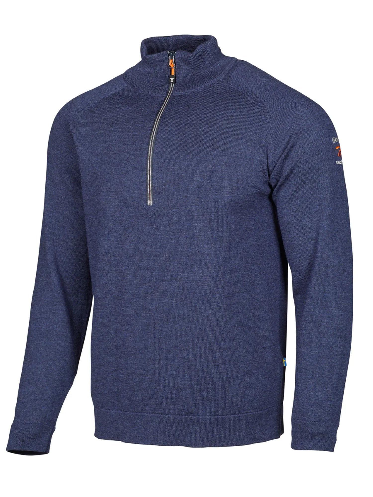 JOJJE HALF ZIP, 100% EXTRA FINE MERINOULL — STEELBLUE - Ivanhoe of Sweden
