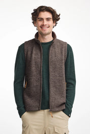 NLS BARLEY VEST, 100% OFÄRGAD ULL — NUTMEG - Ivanhoe of Sweden
