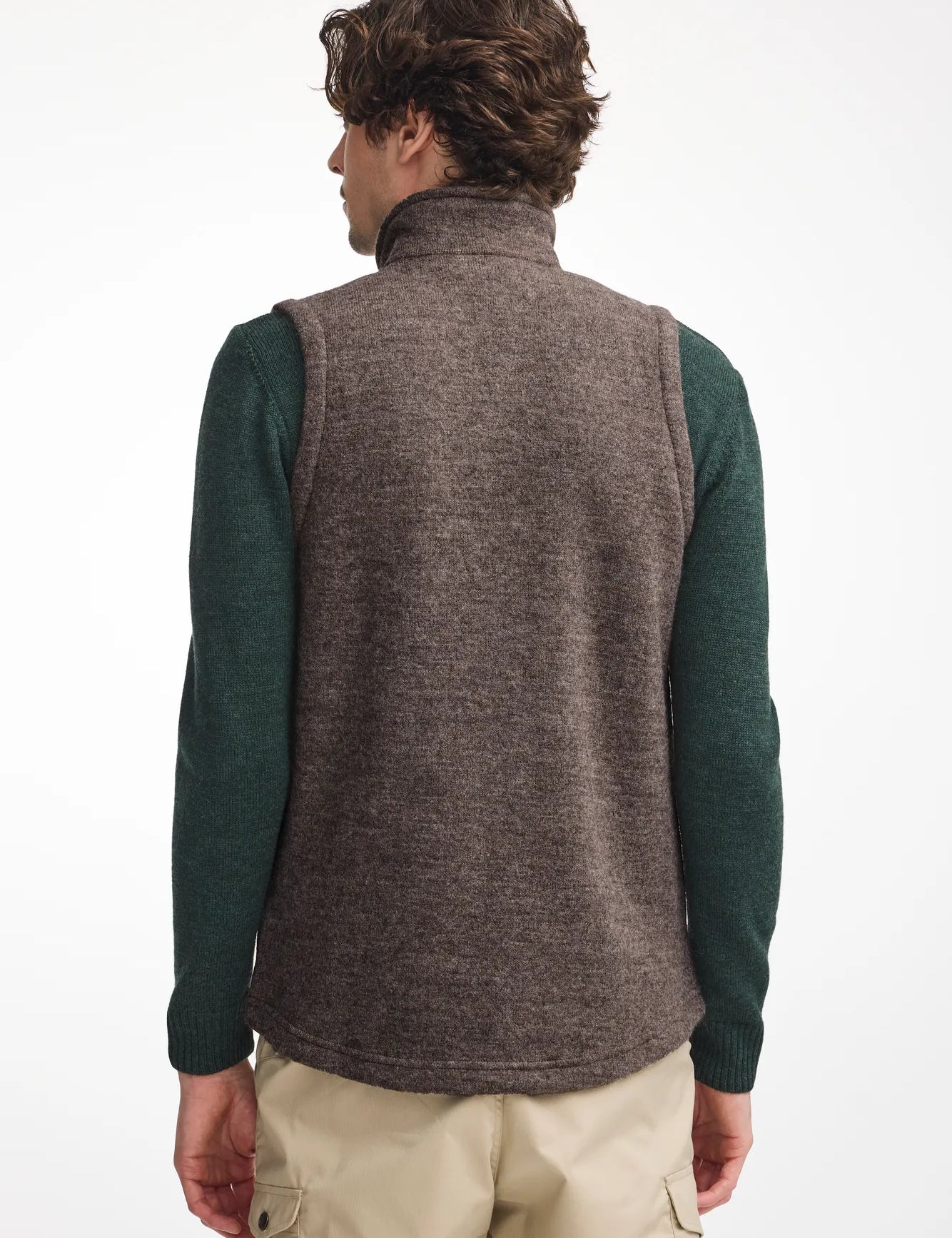 NLS BARLEY VEST, 100% OFÄRGAD ULL — NUTMEG - Ivanhoe of Sweden