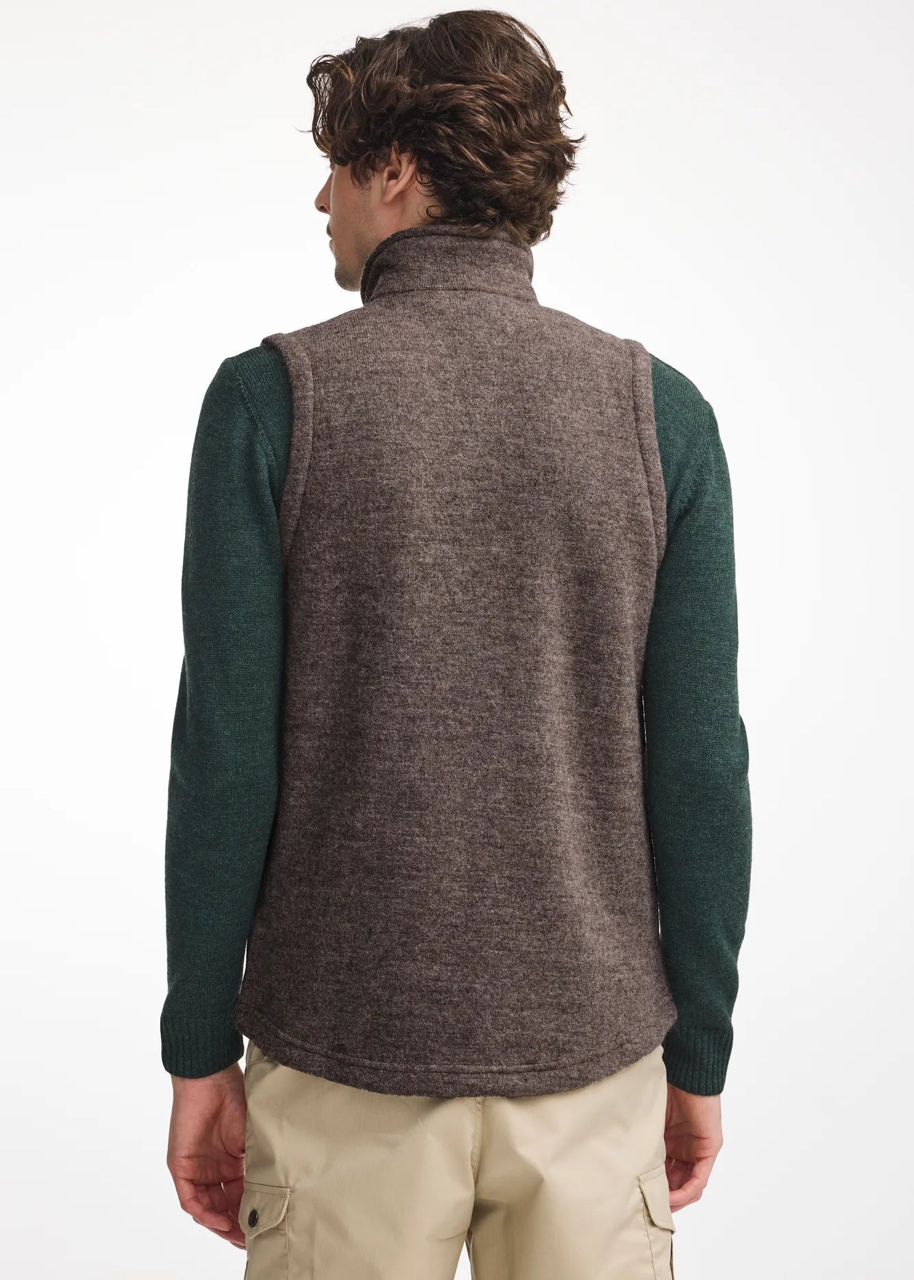 NLS BARLEY VEST, 100% OFÄRGAD ULL — NUTMEG - Ivanhoe of Sweden