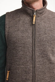 NLS BARLEY VEST, 100% OFÄRGAD ULL — NUTMEG - Ivanhoe of Sweden