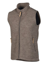 NLS BARLEY VEST, 100% UNDYED WOOL  — NUTMEG