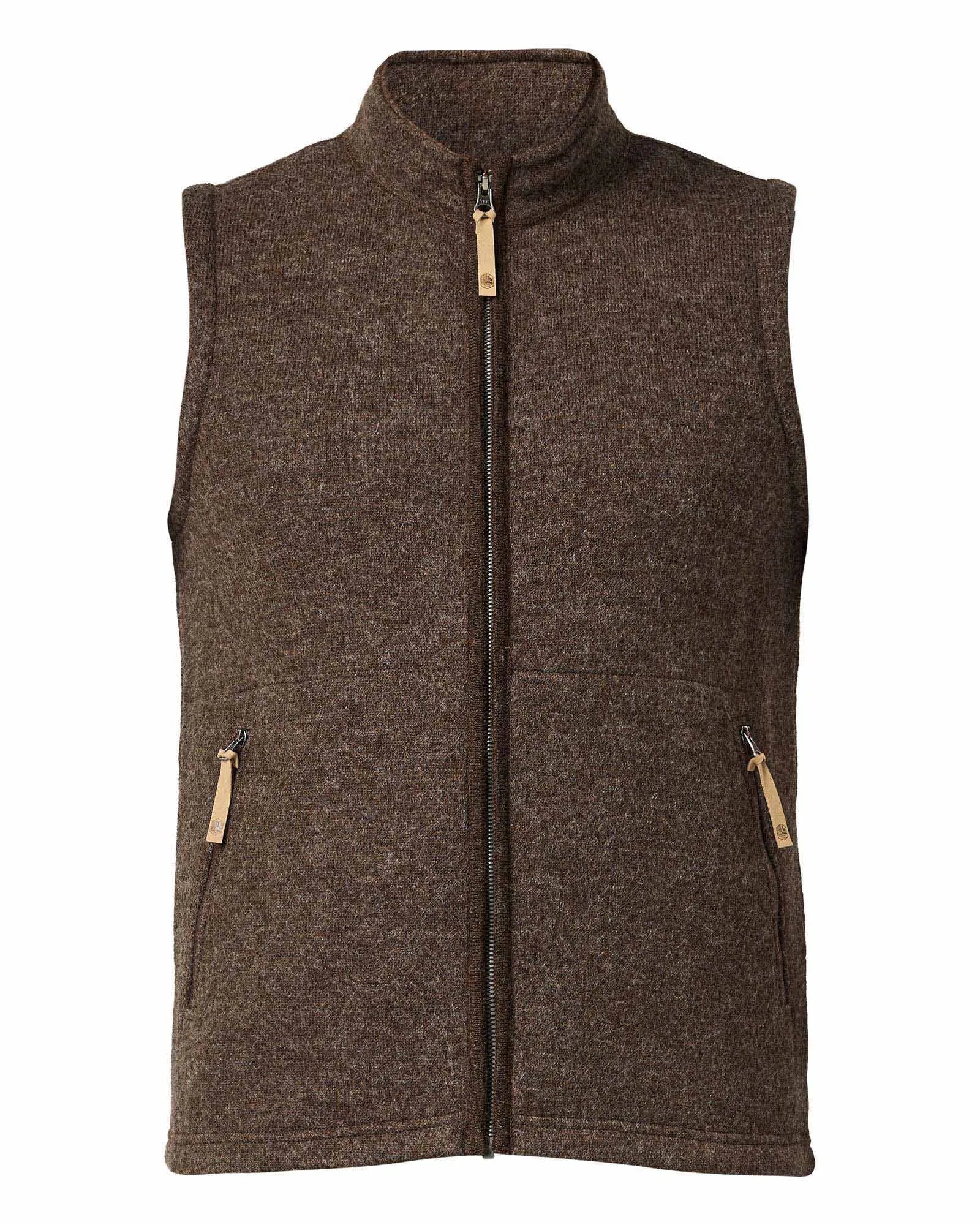 NLS BARLEY VEST, 100% OFÄRGAD ULL — CHOCOLATE - Ivanhoe of Sweden