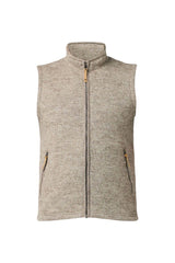 NLS BARLEY VEST, 100% UNDYED WOOL  — LATTE