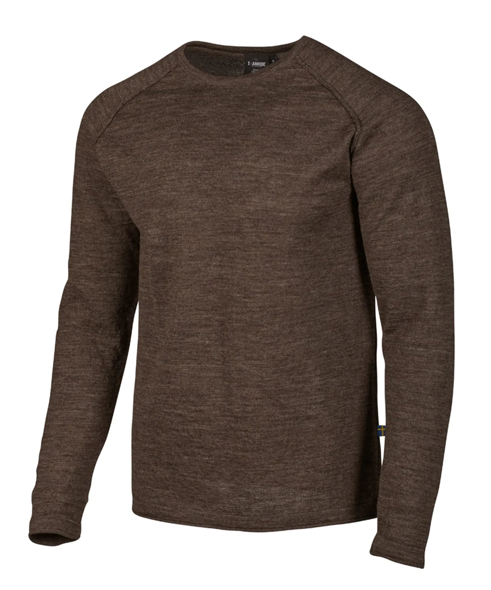 NLS BEECH CREWNECK, 100% OFÄRGAD ULL — COFFEE BEAN - Ivanhoe of Sweden