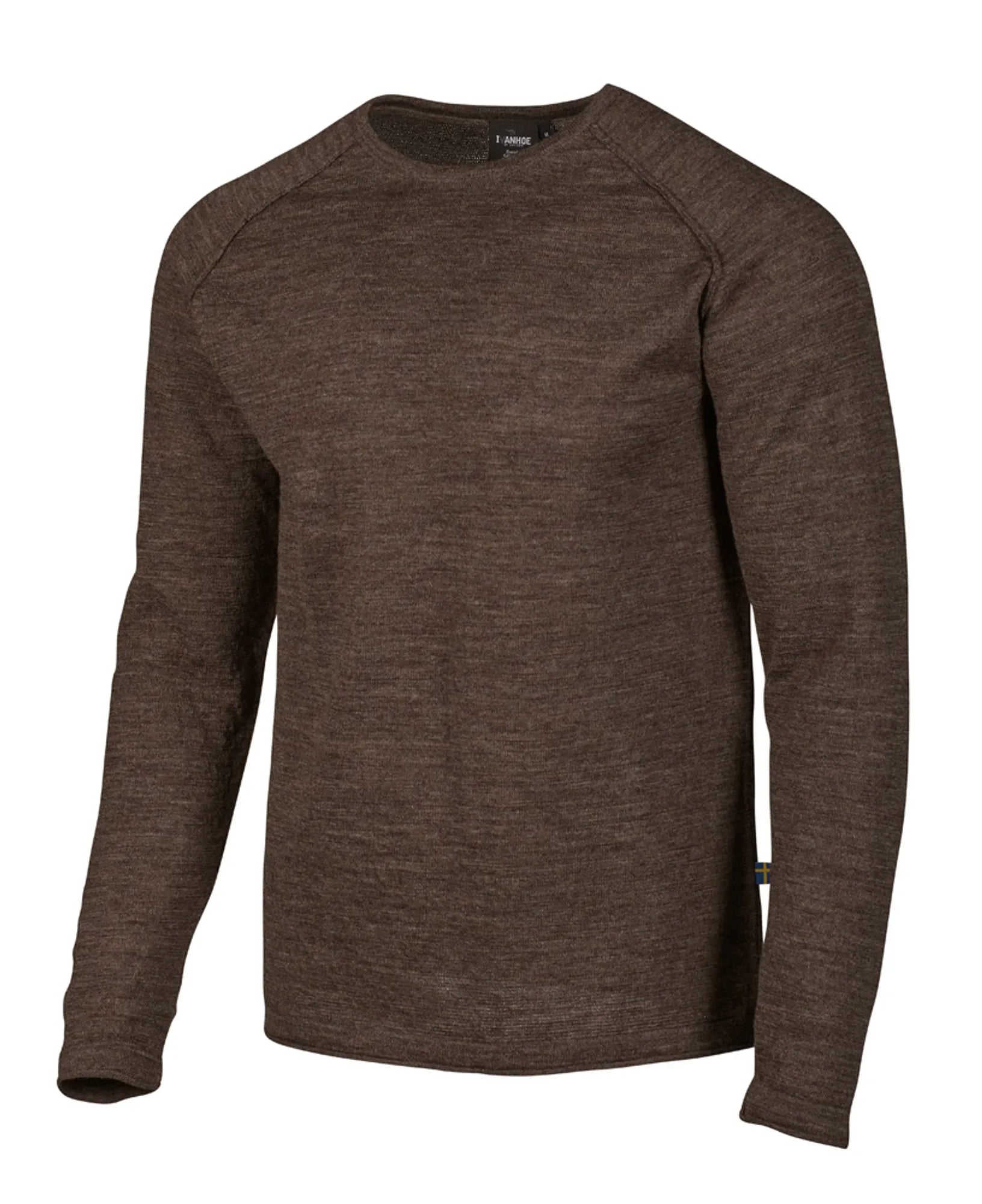 NLS BEECH CREWNECK, 100% OFÄRGAD ULL — COFFEE BEAN - Ivanhoe of Sweden