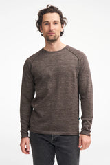 NLS BEECH CREWNECK, 100% OFÄRGAD ULL — NUTMEG