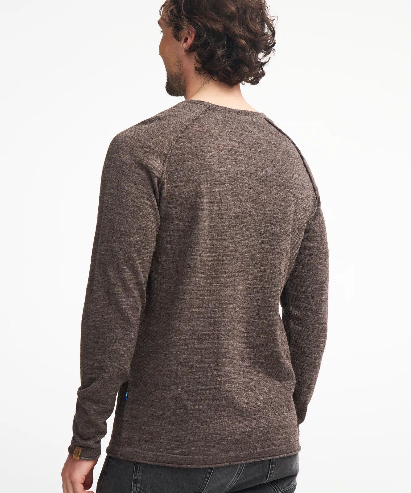 NLS BEECH CREWNECK, 100% OFÄRGAD ULL — NUTMEG - Ivanhoe of Sweden