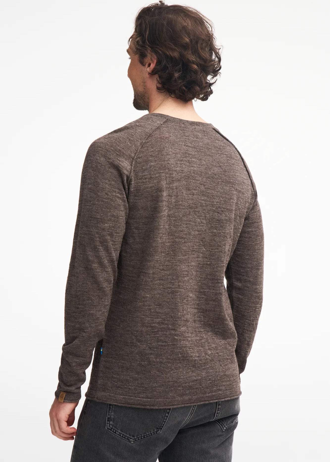 NLS BEECH CREWNECK, 100% OFÄRGAD ULL — NUTMEG - Ivanhoe of Sweden