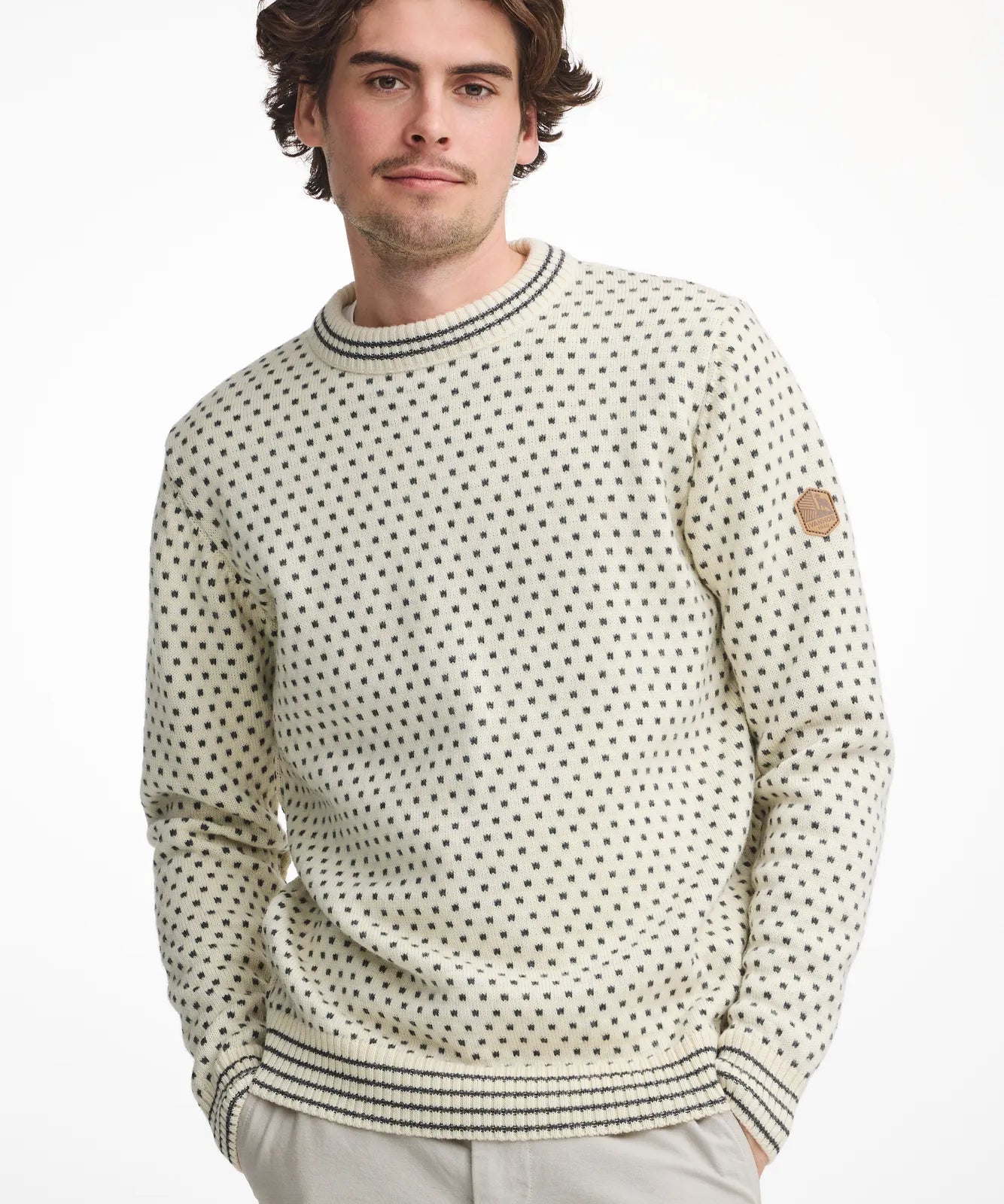 SVERRE CREWNECK, 100% ULL — OFF WHITE - Ivanhoe of Sweden
