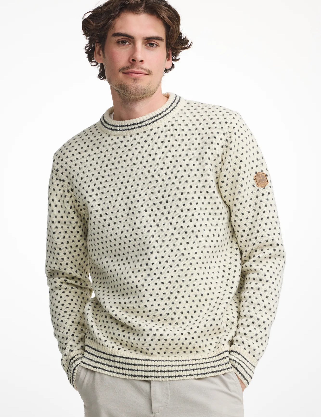SVERRE CREWNECK, 100% ULL — OFF WHITE - Ivanhoe of Sweden