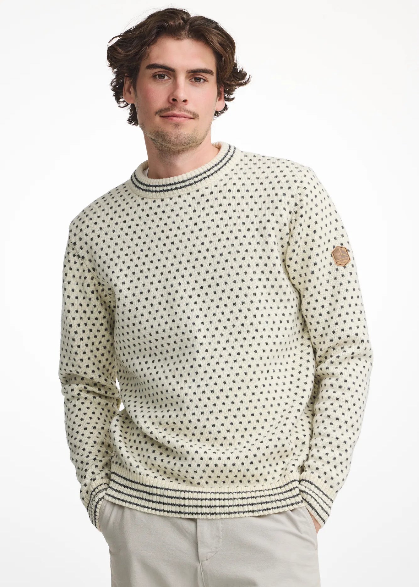 SVERRE CREWNECK, 100% ULL — OFF WHITE - Ivanhoe of Sweden