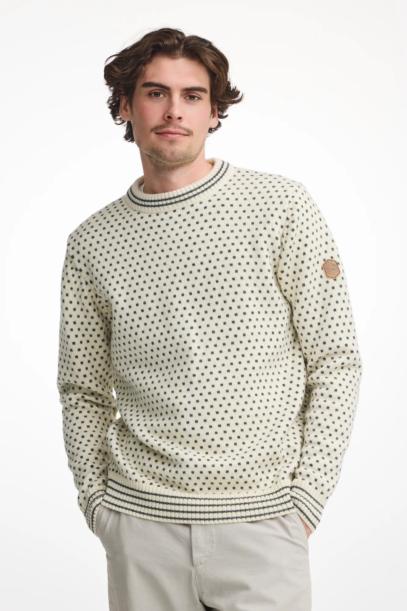 SVERRE CREWNECK, 100% ULL — OFF WHITE - Ivanhoe of Sweden