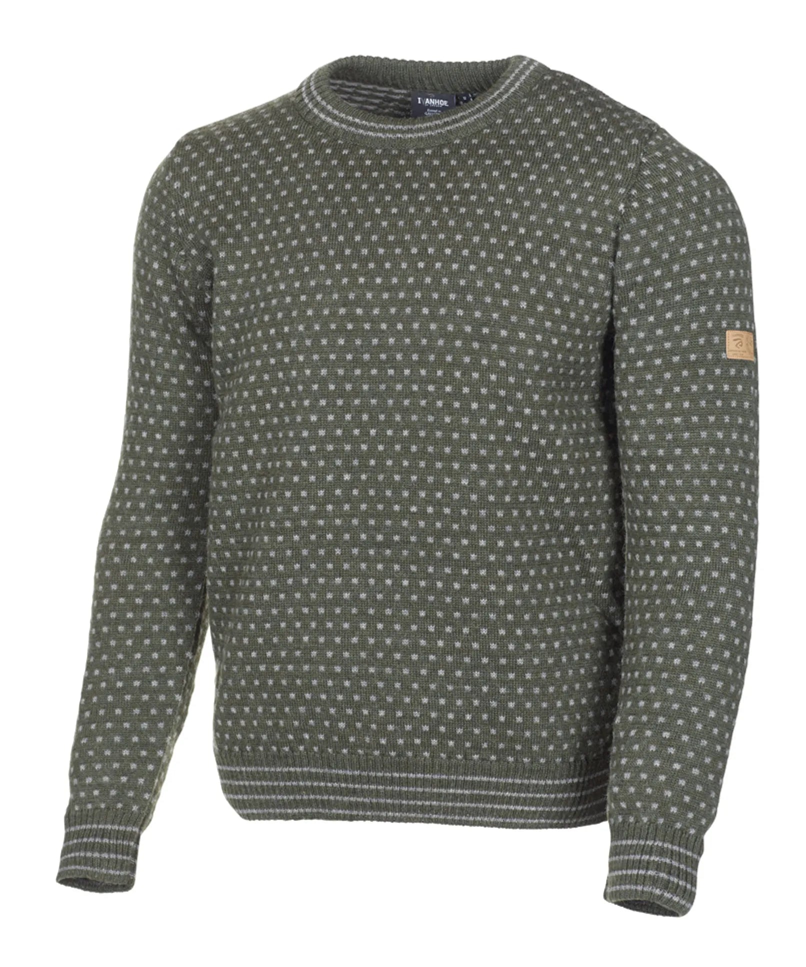 SVERRE CREWNECK, 100% ULL — LODEN GREEN - Ivanhoe of Sweden